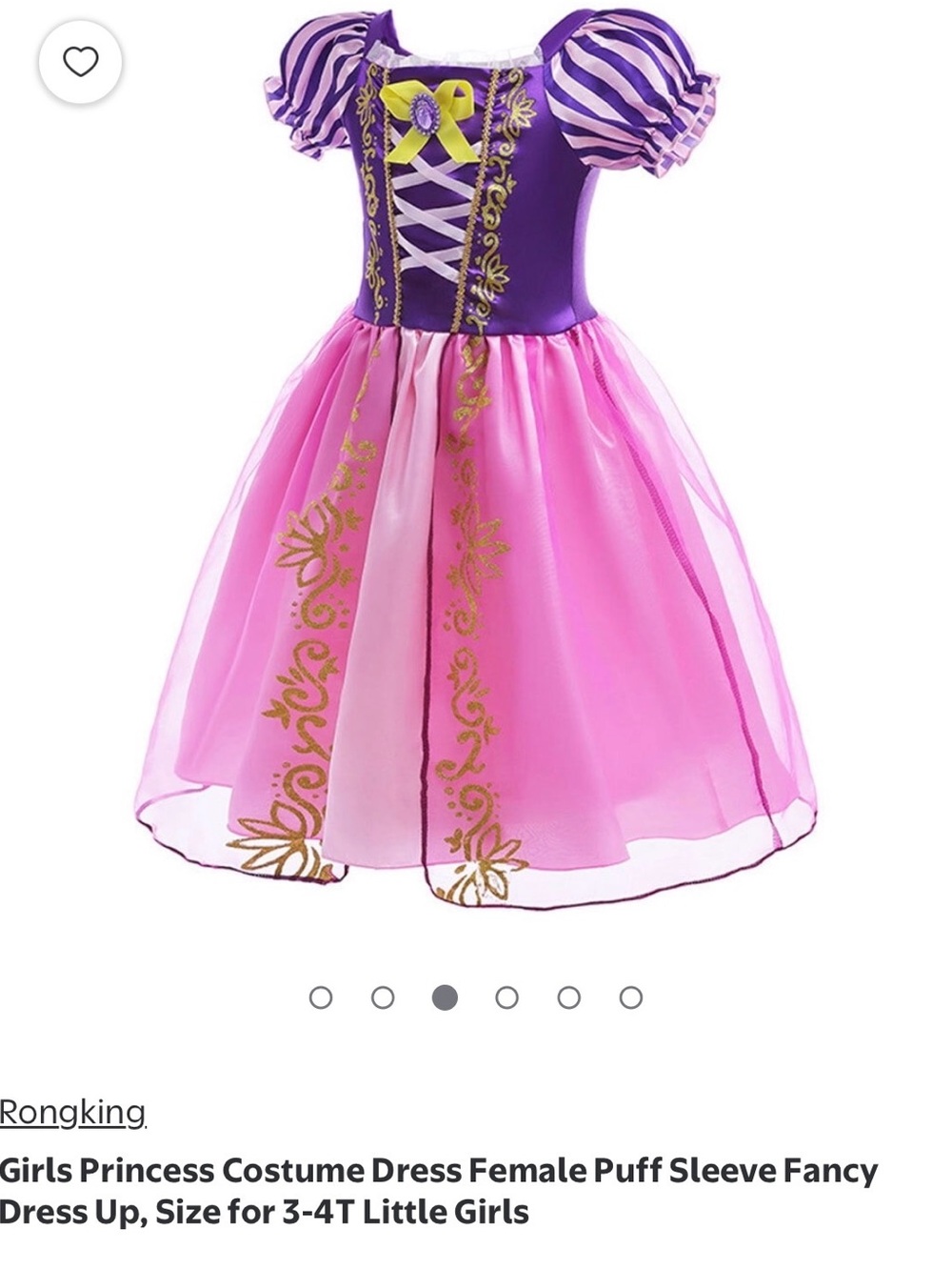 Girls Purple and Pink Princess Costume Dress
